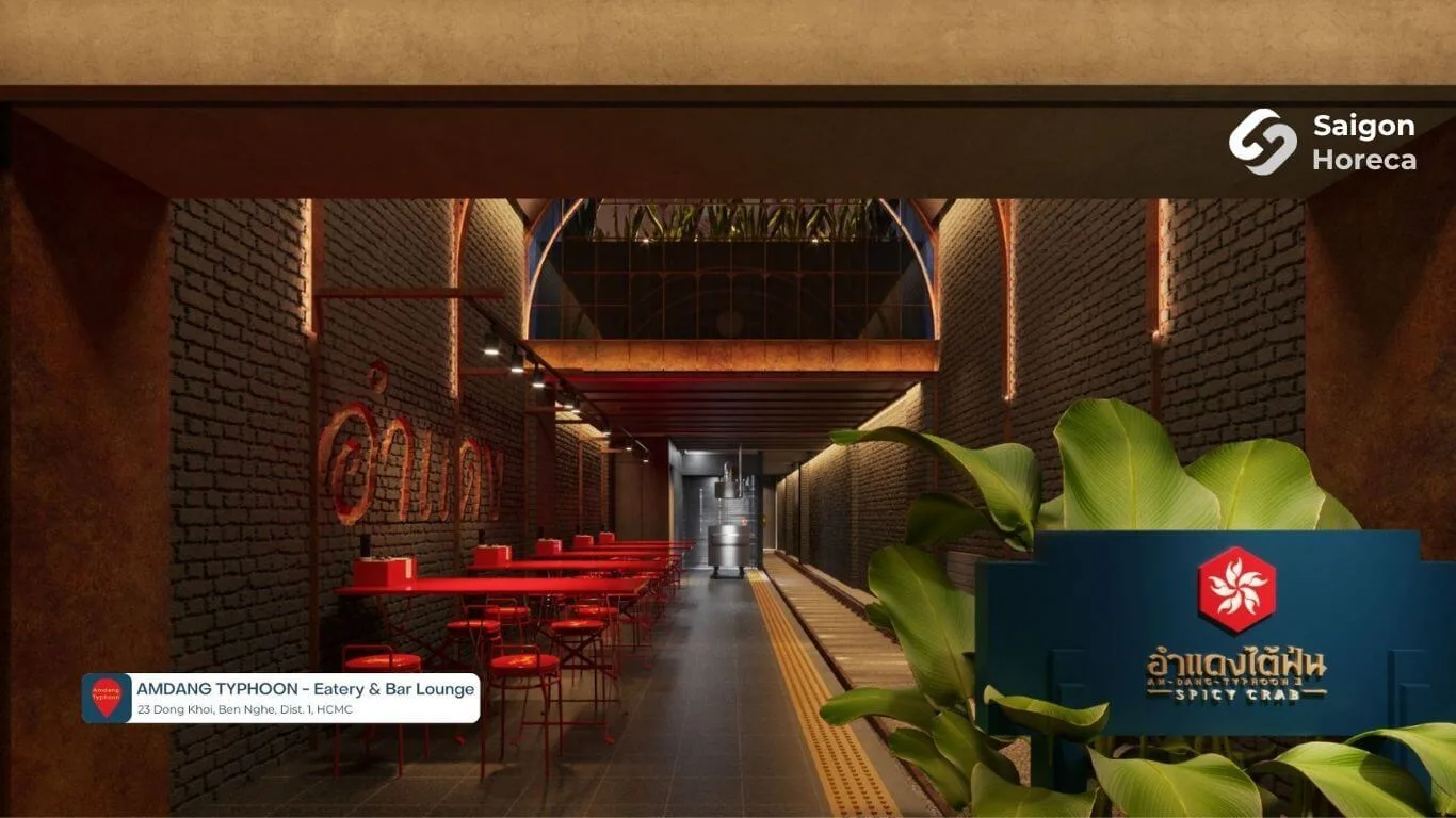 Entrance architecture design of Amdang Typhoon restaurant - Saigon Horeca