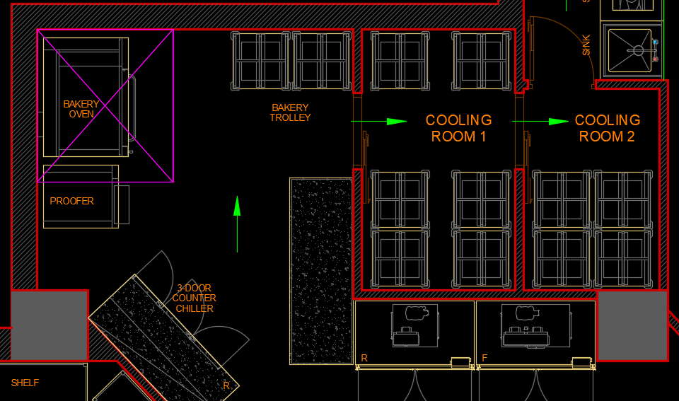 Functional zoning layout drawing for the Grand Marble bakery production facility