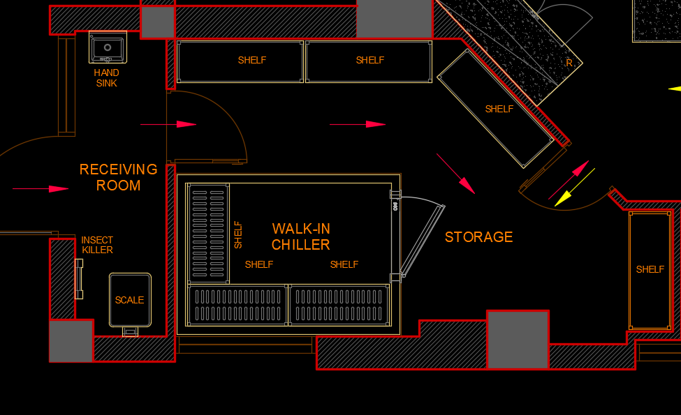 Detailed engineering drawing of the Grand Marble raw material receiving area