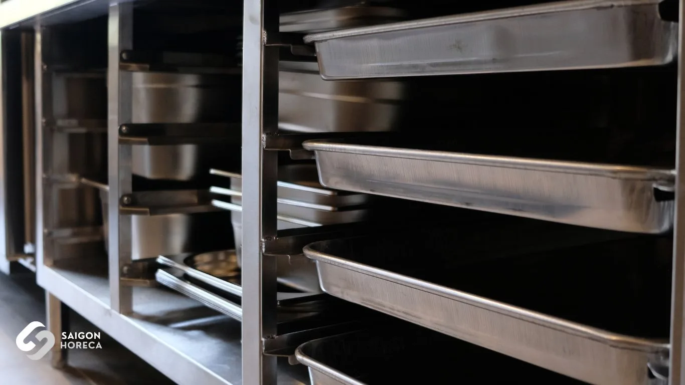 Smart sliding drawer cabinetry engineered by Saigon Horeca at Hemma Desserts