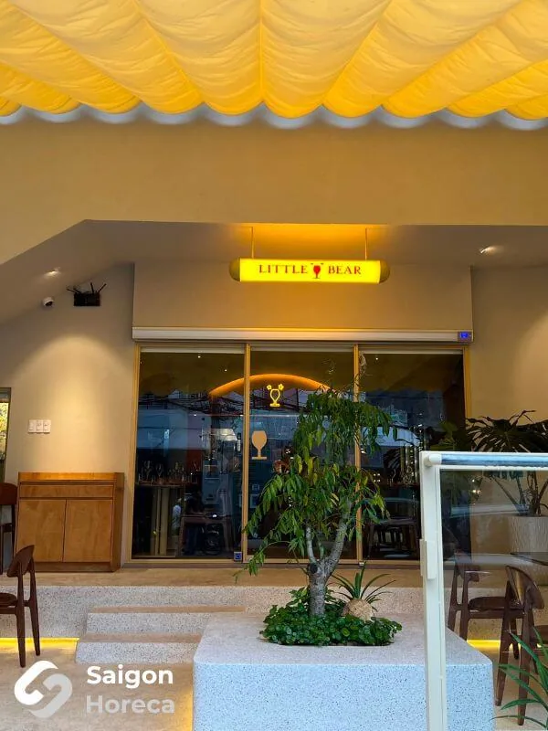 Sophisticated and elegant facade of Little Bear Restaurant in Thao Dien