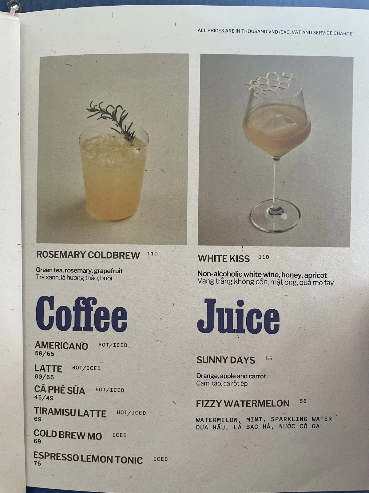 Exquisitely curated beverage menu at Moa Moa