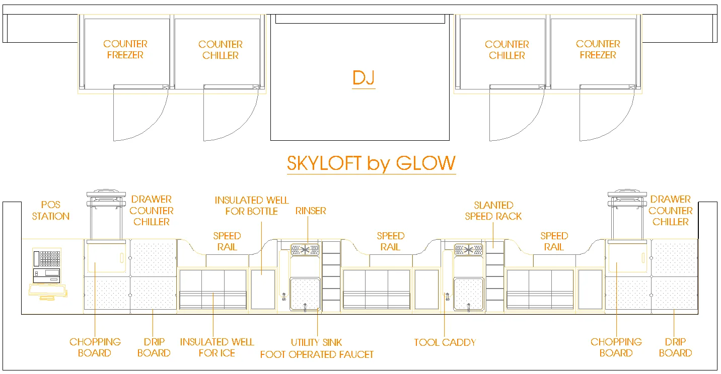 Skyloft by Glow Bar Equipment Layout Plan