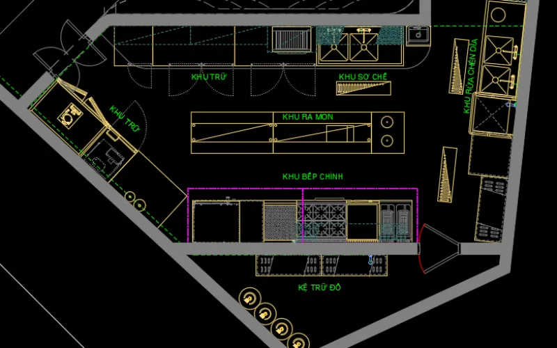 Main kitchen floor plan schematic for The Brix
