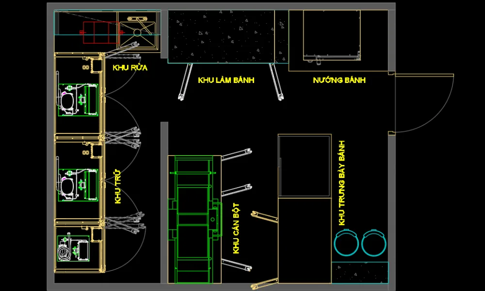 Pastry room floor plan schematic for The Brix