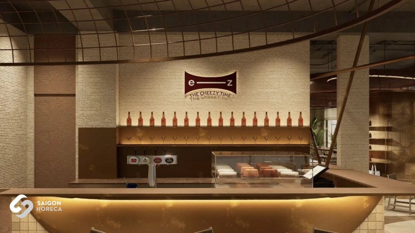 Pizza oven and live open kitchen in operation at The Cheezy Time